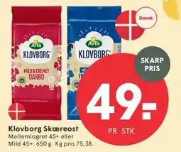 SPAR Klovborg Skæreost tilbud