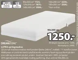 JYSK LUTRA springmadrass tilbud