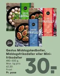 SPAR Gestus Middagskødboller / Middagsfrikadeller / Minifrikadeller tilbud