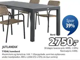 JYSK JUTLANDIA TYDAL havebord tilbud