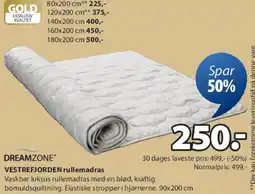 JYSK DREAMZONE VESTREFJORDEN rullemadras tilbud