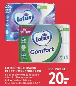 MENY Lotus toiletpapir eller køkkenruller (Comfort) tilbud