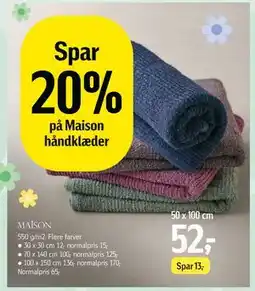 Føtex Spar 20% på Maison håndklæder tilbud