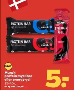 Netto Murph protein myslibar eller energy gel tilbud