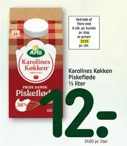 REMA 1000 Karolines Køkken Piskefløde ½ liter tilbud