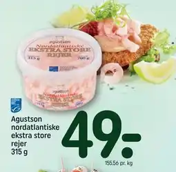 REMA 1000 Agustson nordatlantiske ekstra store rejer 315 g tilbud