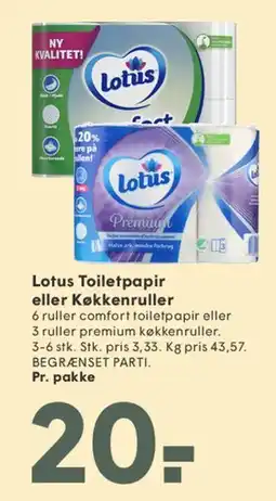 SPAR Lotus Toiletpapir / Køkkenruller tilbud