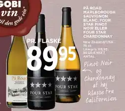 MENY Pr. flaske udvalg / Four Star, På Road mv. tilbud