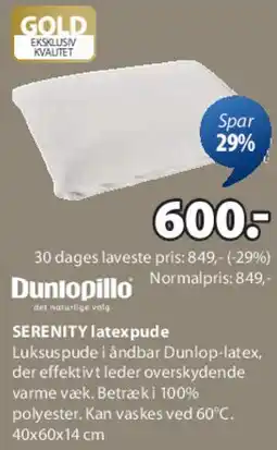 JYSK SERENITY hovedpude tilbud