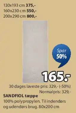 JYSK Gulvtæppe - mindre prøve tilbud