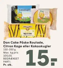SPAR Dan Cake Påske Roulade / Citron Kage / Kakaokugler tilbud