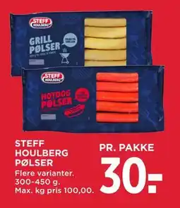 MENY STEFF HOULBERG PØLSER tilbud