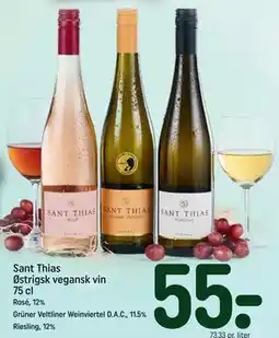 REMA 1000 Sant Thias Østrigsk vegansk vin 75 cl tilbud