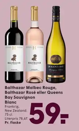 SPAR Balthazar Malbec Rouge, Balthazar Rosé eller Queens Bay Sauvignon Blanc tilbud