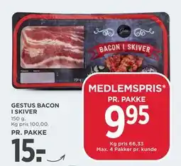 MENY GESTUS BACON I SKIVER tilbud