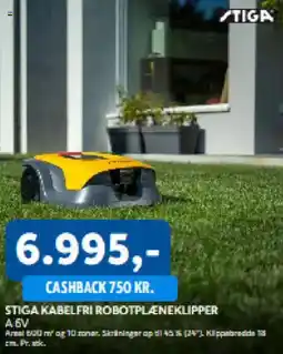 Davidsen Tiga stiga kabelfri robotplæneklipper a 6v tilbud