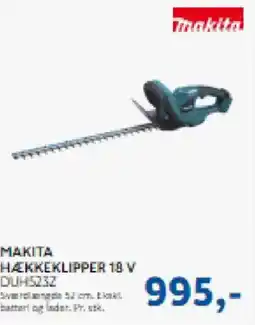Davidsen Makita hækkeklipper 18 v duh523z tilbud