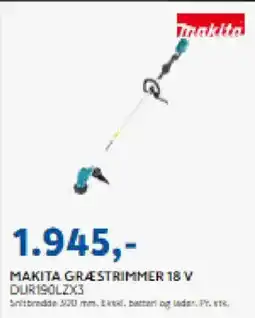 Davidsen Makita græstrimmer 18 v dur190lzx3 tilbud