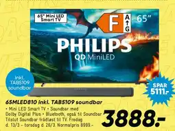 Bilka Philips 65 QD MiniLED (65MLED810) inkl. TAB5109 soundbar tilbud