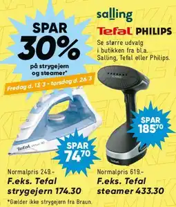 Bilka Tefal håndsteamer / strygejern (eksempler) tilbud