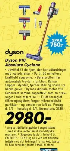 Bilka Dyson V10 Absolute Cyclone tilbud