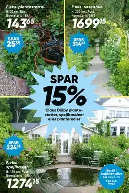 Bilka Claus Dalby - plantestøtter / spejlbassin / rosenbue tilbud