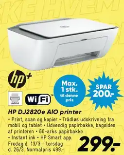 Bilka HP DJ2820e AIO printer tilbud