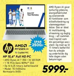 Bilka HP 15.6 Full HD PC (bærbar) tilbud