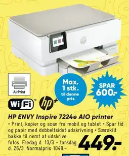 Bilka HP ENVY Inspire 7224e AIO printer tilbud