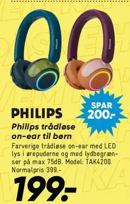 Bilka Philips trådløse on-ear høretelefoner tilbud