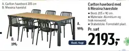 Føtex Carlton havebord med 6 Messina havestole tilbud