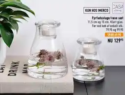 Imerco Fyrfadsstage/vase sæt tilbud