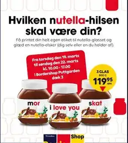 BorderShop Hvilken nutella -hilsen skal være din? tilbud