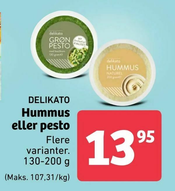 Hummus eller pesto tilbud hos ALDI