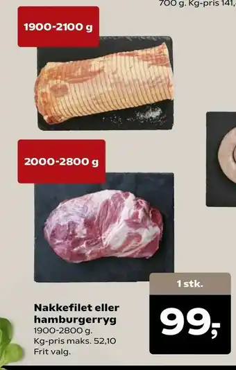 Kvickly Nakkefilet eller hamburgerryg tilbud