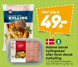 Bilka Hakket dansk kyllingekød eller fersk dansk hel kylling tilbud