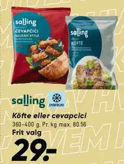 Bilka Køfte eller cevapcici tilbud
