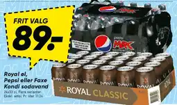 Bilka Royal øl, Pepsi eller Faxe Kondi sodavand (pakke) tilbud