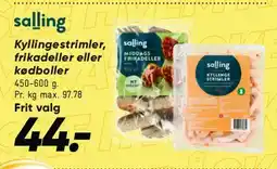 Bilka salling kyllingestrimler / frikadeller / kødboller tilbud