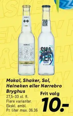 Bilka Mokai / Shaker / Sol / Heineken mv. tilbud