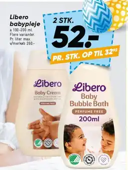 Bilka Libero babypleje (Baby Cream / Bubble Bath) tilbud