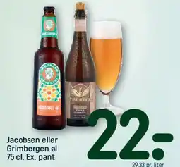 REMA 1000 Jacobsen eller Grimbergen øl tilbud