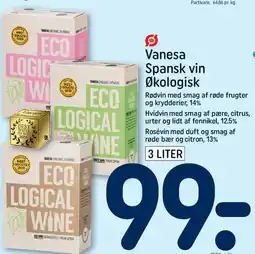 REMA 1000 Vanesa Spansk vin Økologisk (3 L) tilbud