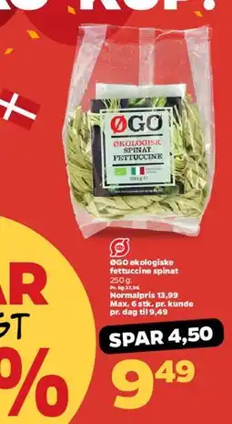 Netto ØGO Økologisk Spinat Fettuccine tilbud