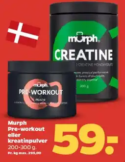 Netto Murph Pre-workout / Kreatin pulver tilbud