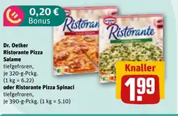REWE DE Dr. Oetker Ristorante Pizza Salame oder Ristorante Pizza Spinaci tilbud