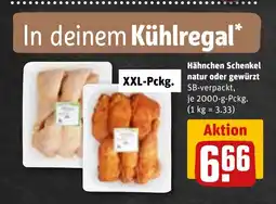 REWE DE Hähnchen Schenkel natur oder gewürzt tilbud