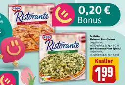REWE DE Dr. Oetker Ristorante Pizza Salame oder Ristorante Pizza Spinaci tilbud