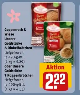 REWE DE Coppenrath & Wiese Unsere Goldstücke 6 Dinkelbrötchen tilbud
