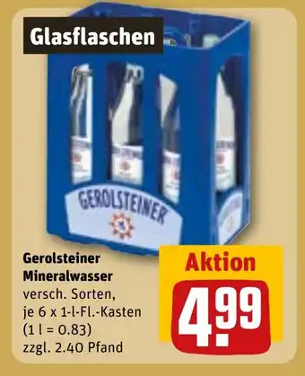 REWE DE Gerolsteiner Mineralwasser tilbud